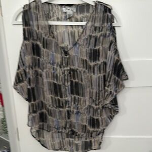 Pinky Black, Gray and Blue Striped Blouse